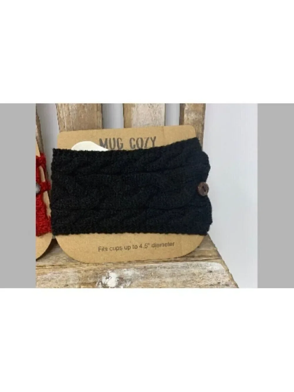 Cup Cozy Mug Warmer Soup Coffee Cappuccino Cocoa Cable Knit Gift Red Black Gift